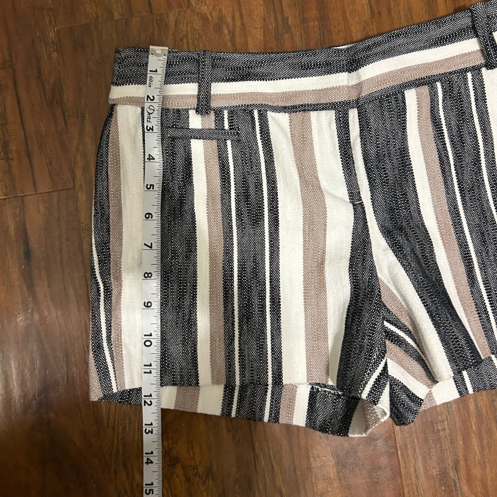 LOFT Black and Tan Striped Women's Shorts Size 0 - Picture 7 of 10